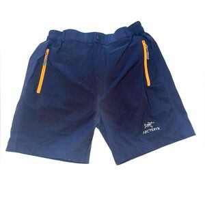 Arcteryx Men’s Gamma Lightweight Shorts 9" Navy Orange Accents